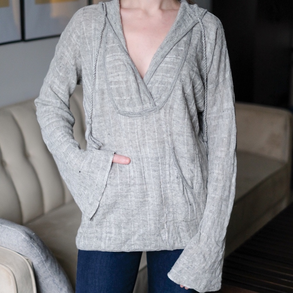 100% Linen Stripe Hoodie